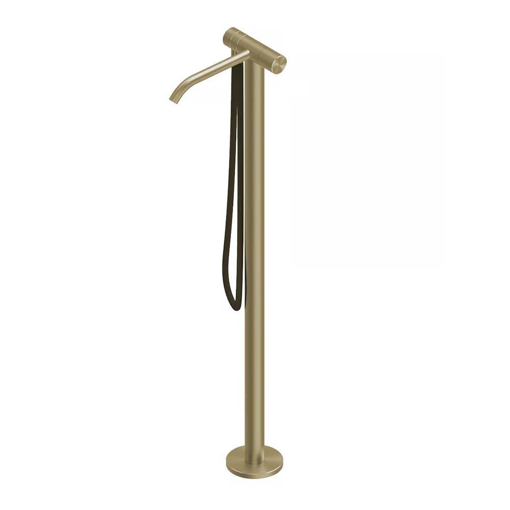 QuadroDesign HUM 2462OC Смеситель для ванны напольный, цвет Light Gold
