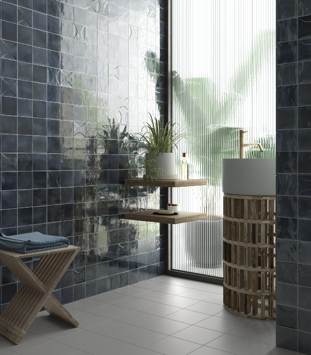 Керамическая плитка  EQUIPE HANOI ARCO BLUE NIGHT 10х10 EQ-5