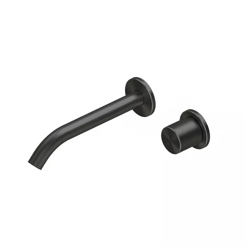 QuadroDesign HUM 2411ON Смеситель для раковины на 2 отверстия из стены с прогрессивным картриджем 200мм, цвет Black Gold