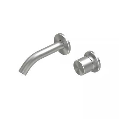 QuadroDesign HUM 2410TAS Смеситель для раковины на 2 отверстия из стены, цвет Brushed Stainless Steel