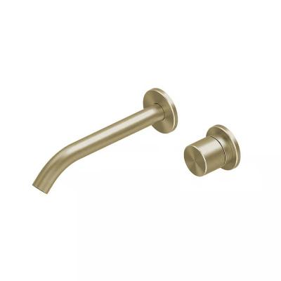 QuadroDesign HUM 2411TOC Смеситель для раковины на 2 отверстия из стены 200мм, цвет Light Gold