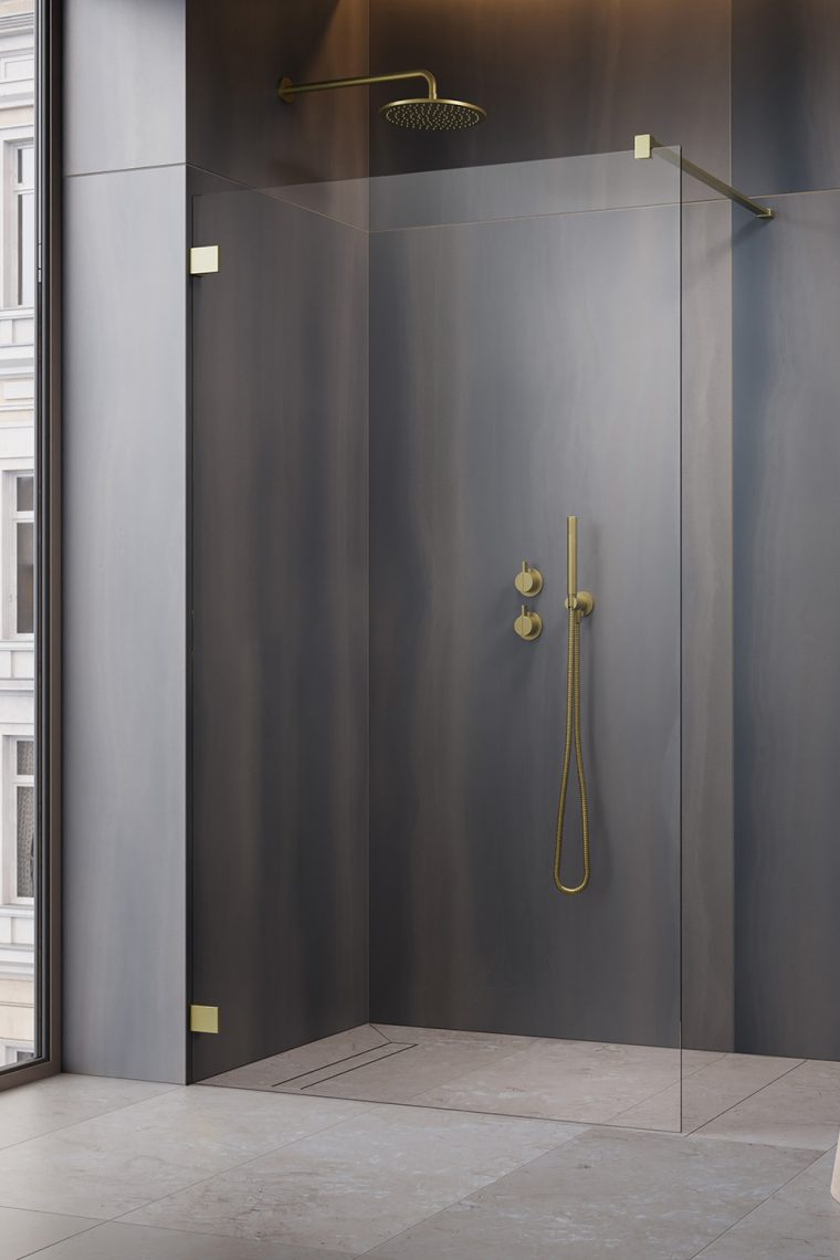 Душевое ограждение Essenza Pro Brushed Gold Walk-in 100