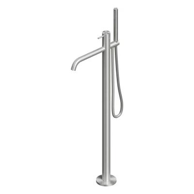 QuadroDesign SOURCE/OTTAVO 1262AS/1 Смеситель для ванны напольный, цвет Brushed Stainless Steel