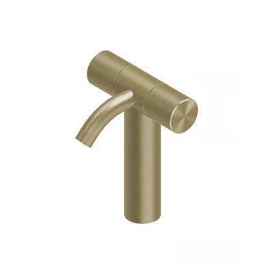 QuadroDesign HUM 2403VOC Смеситель для раковины на 1 отверстие из столешницы с запорными вентилями средний, цвет Light Gold