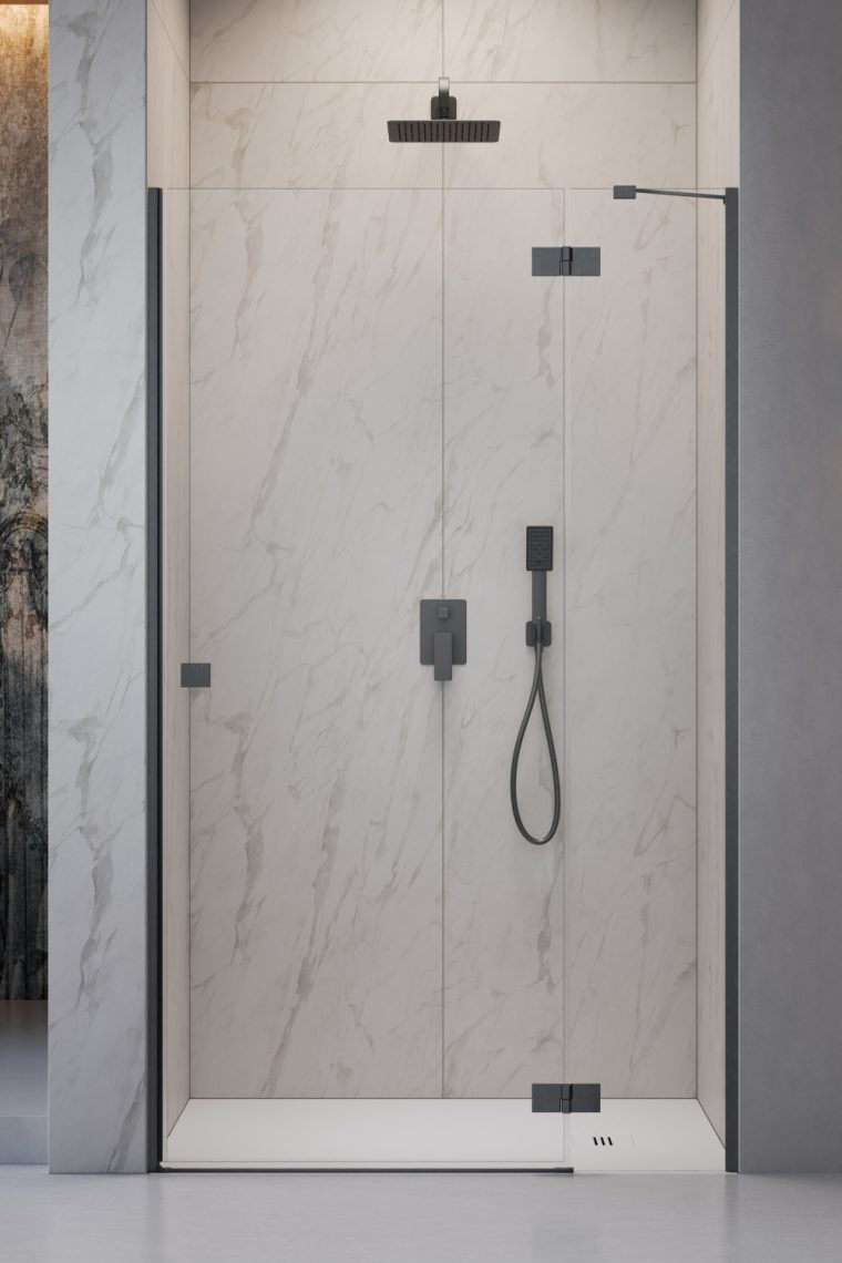 Essenza 8 Brushed GunMetal DWJ Front Wall 237 Right Brushed GunMetal/Transparent