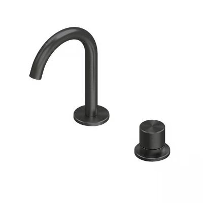 QuadroDesign HUM 2431TON Смеситель для раковины на 2 отверстия из столешницы, цвет Black Gold