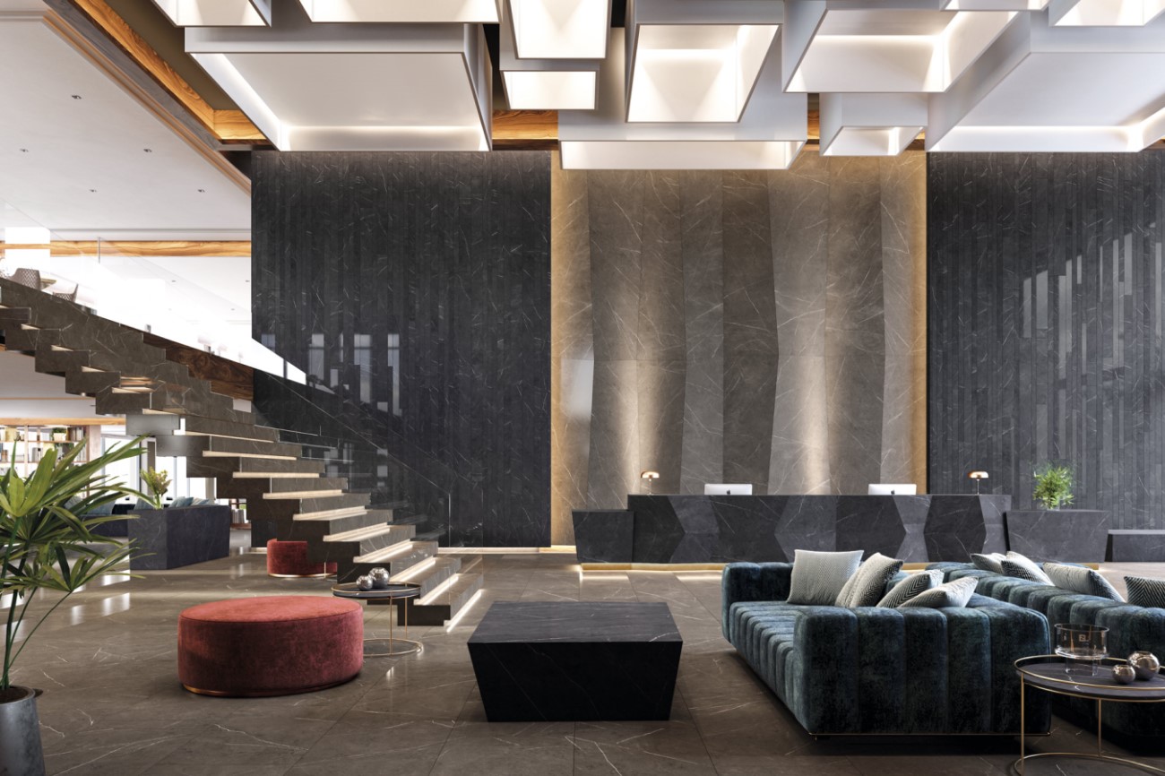 Керамогранит PORCELANOSA XLIGHT LIEM DARK POLISHED 120х120x6 G-2530