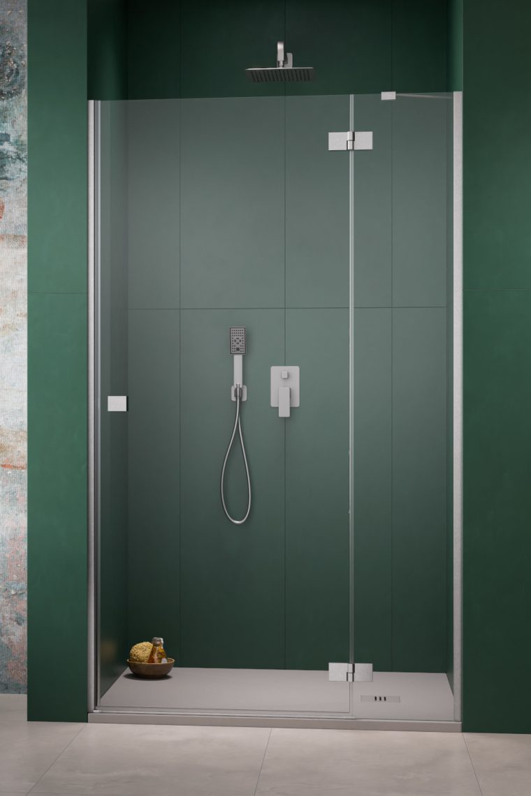 Essenza 8 Brushed Nickel DWJ Front Wall 237 Right Brushed Nickel/Transparent