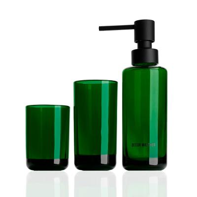 Decor Walther © 0940065 POP UP Набор аксессуаров из стекла: стаканчики и дозатор Зеленый