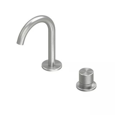 QuadroDesign HUM 2431TAS Смеситель для раковины на 2 отверстия из столешницы, цвет Brushed Stainless Steel