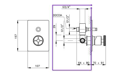 Nicolazzi C3796 Встраиваемая часть смесителя для душа с переключателем