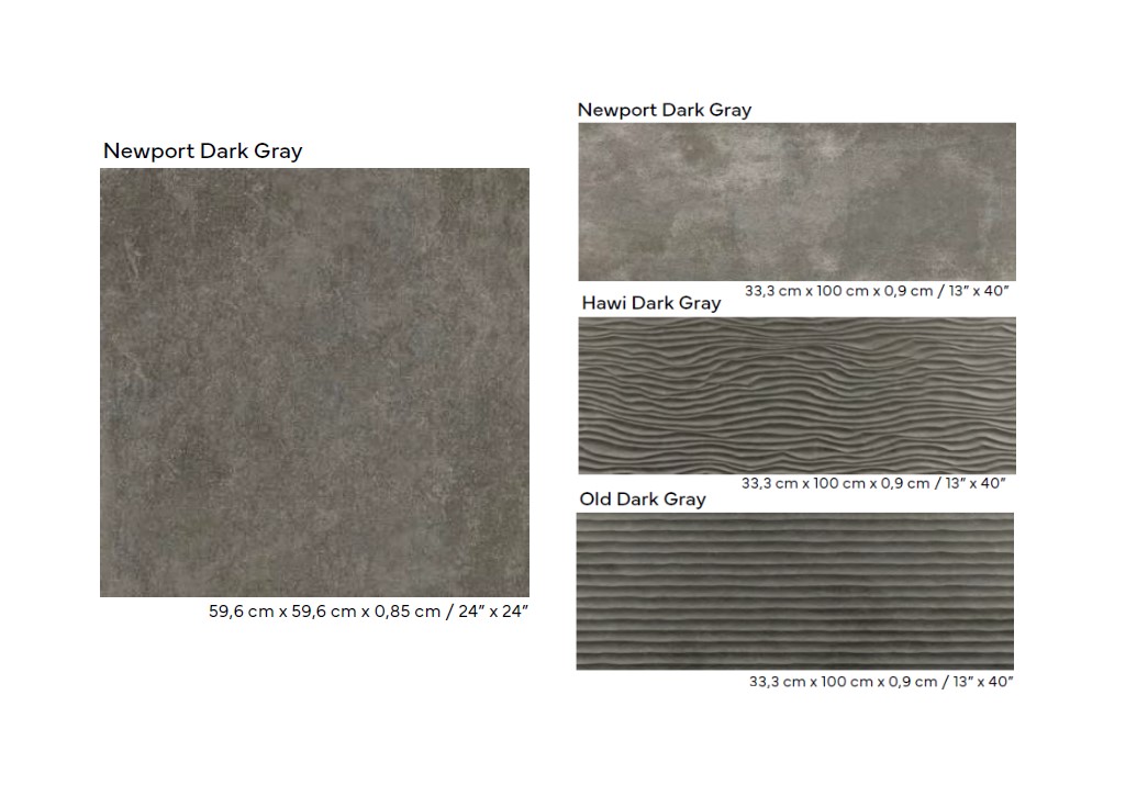 Керамическая плитка  PORCELANOSA OLD DARK GRAY 33.3х100 G-271