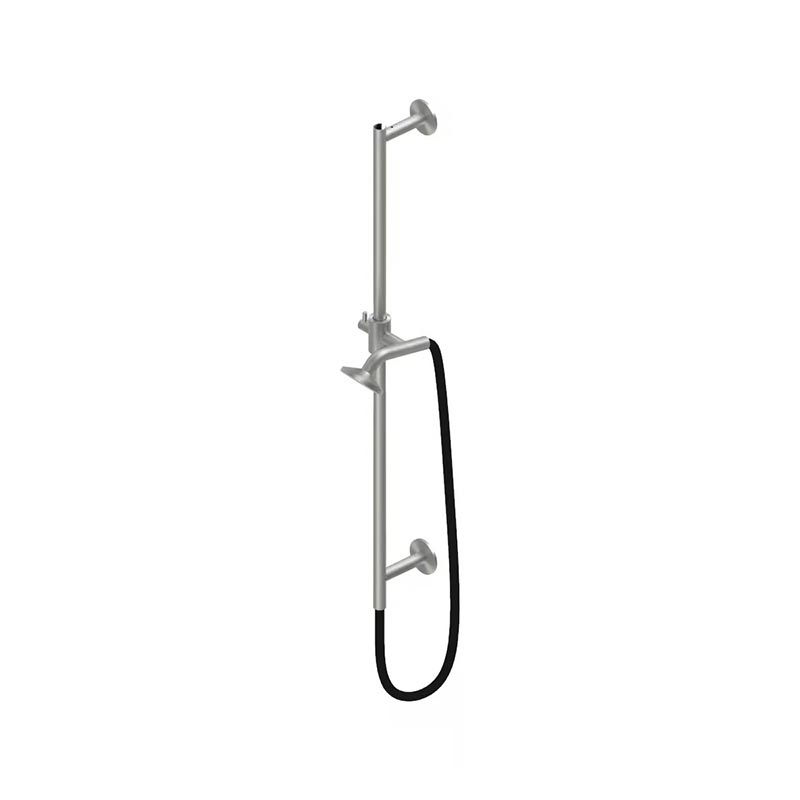 QuadroDesign Душевая программа TS21.00AS Душевая штанга 855мм c ручным душем, держателем, выпуском,шлангом 1500 мм, цвет Brushed Stainless Steel