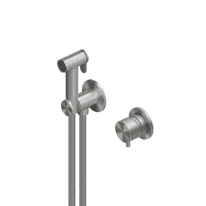 QuadroDesign Душевая программа ID023.00AS Гигиенический душ со смесителем, цвет Brushed Stainless Steel