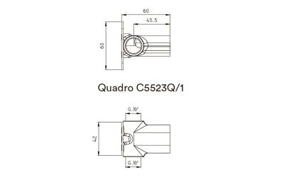 СТАРЫЙ АРТИКУЛ! Nicolazzi C5523Q/1 Встраиваемая часть для настенного смесителя (Quadro)