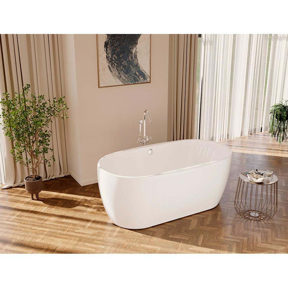 0100-311 ARUBA Ванна акриловая отдельностоящая 170x80x59,5H, щелевой перелив, белая глянцевая