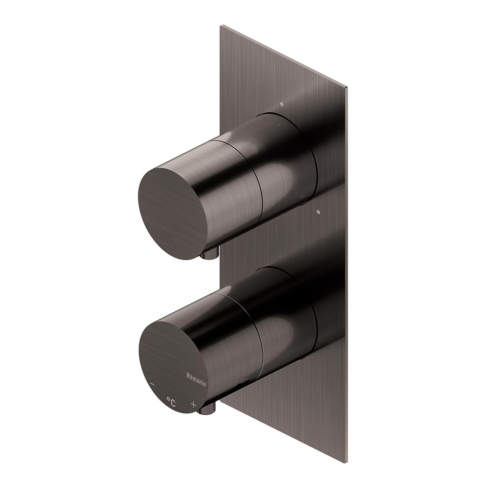Ritmonio PR47HG101BLX Comandi Wellness Смеситель термостатический BLX BRUSHED BLACK CHROME