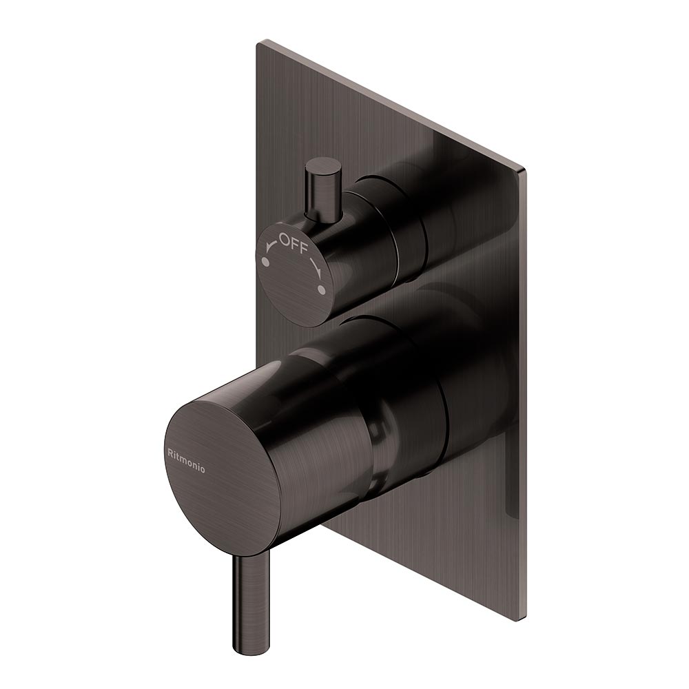 Ritmonio PR52GC111BLX Diametro35 S Смеситель встр. для ванны/душа BLX BRUSHED BLACK CHROME