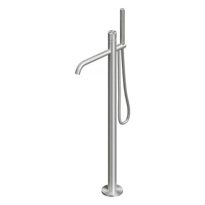 QuadroDesign STEREO 1662/1AS Смеситель для ванны напольный, цвет Brushed Stainless Steel