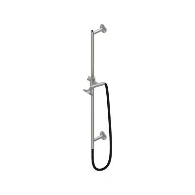 QuadroDesign Душевая программа TS21.00AS Душевая штанга 855мм c ручным душем, держателем, выпуском,шлангом 1500 мм, цвет Brushed Stainless Steel