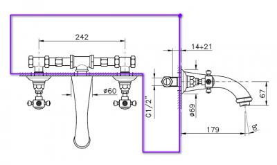 ™ Nicolazzi C2177DX Встраиваемая часть для смесителя со стены