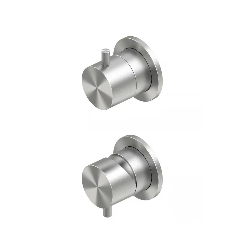 QuadroDesign SOURCE 1247.00AS Смеситель из стены с переключателем на 2 потребителя, цвет Steel