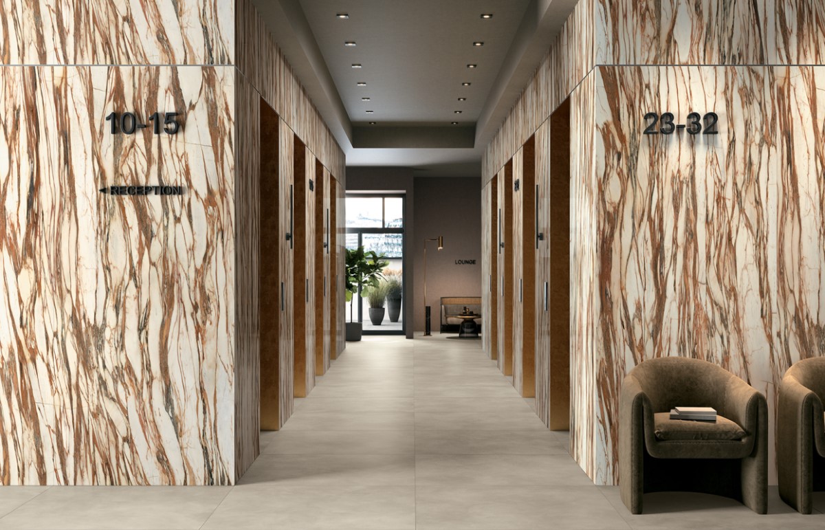 Керамогранит слэб MIRAGE CALACATTA COPPER WA 01 LUC SQ 120х278х6 (Италия)