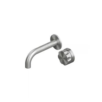 QuadroDesign MODO 1710TAS Смеситель для раковины на 2 отверстия из стены, цвет Brushed Stainless Steel