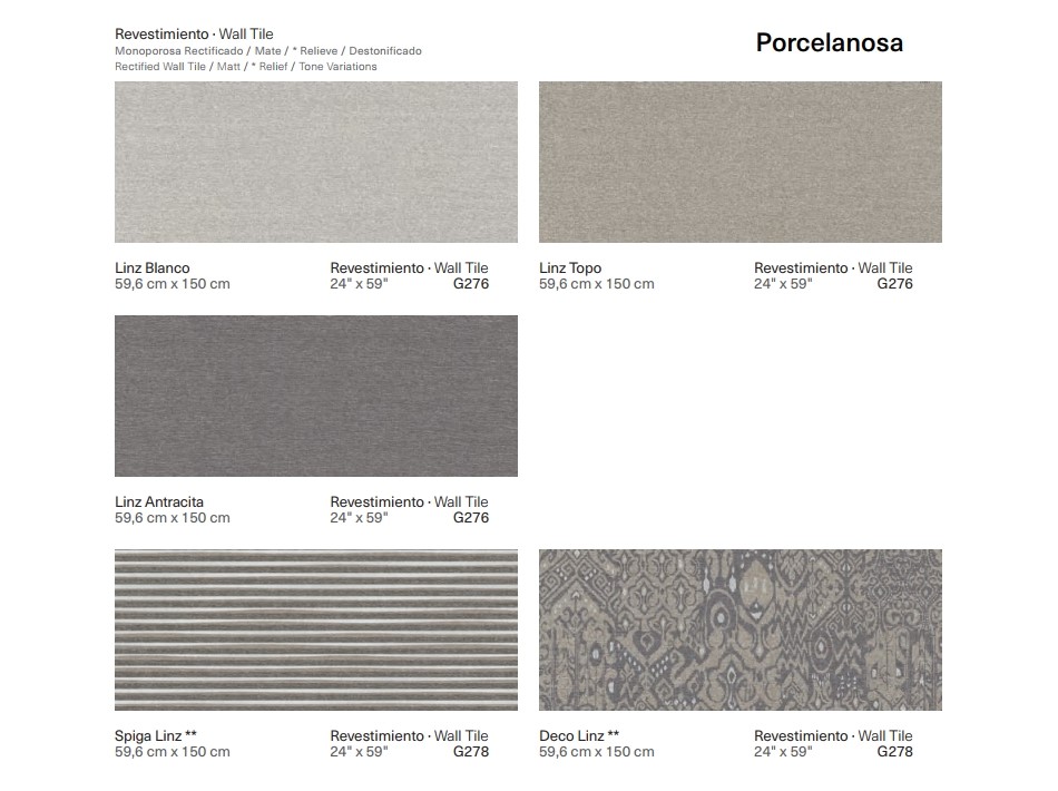 Керамическая плитка  PORCELANOSA LINZ ANTRACITA 59.6х150 G-276