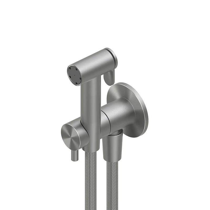 QuadroDesign Душевая программа ID016AS Гидроершик с запорным вентилем, цвет Brushed Stainless Steel
