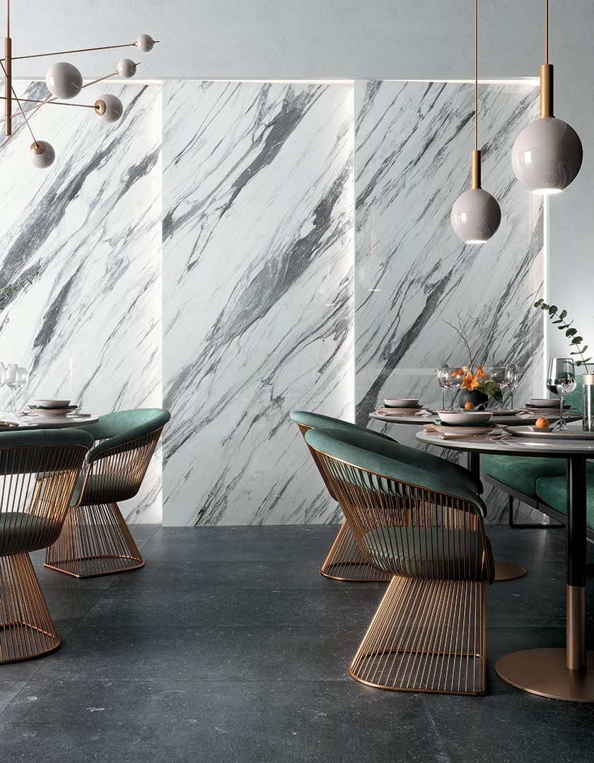 Керамогранит слэб MIRAGE STATUARIO FANTASTICO CP 04 LUC SQ 120х278x6 (Италия)