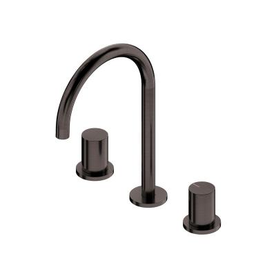 Ritmonio PR52AE202BLX Diametro35 S Смеситель на 3 отв. для раковины BLX BRUSHED BLACK CHROME