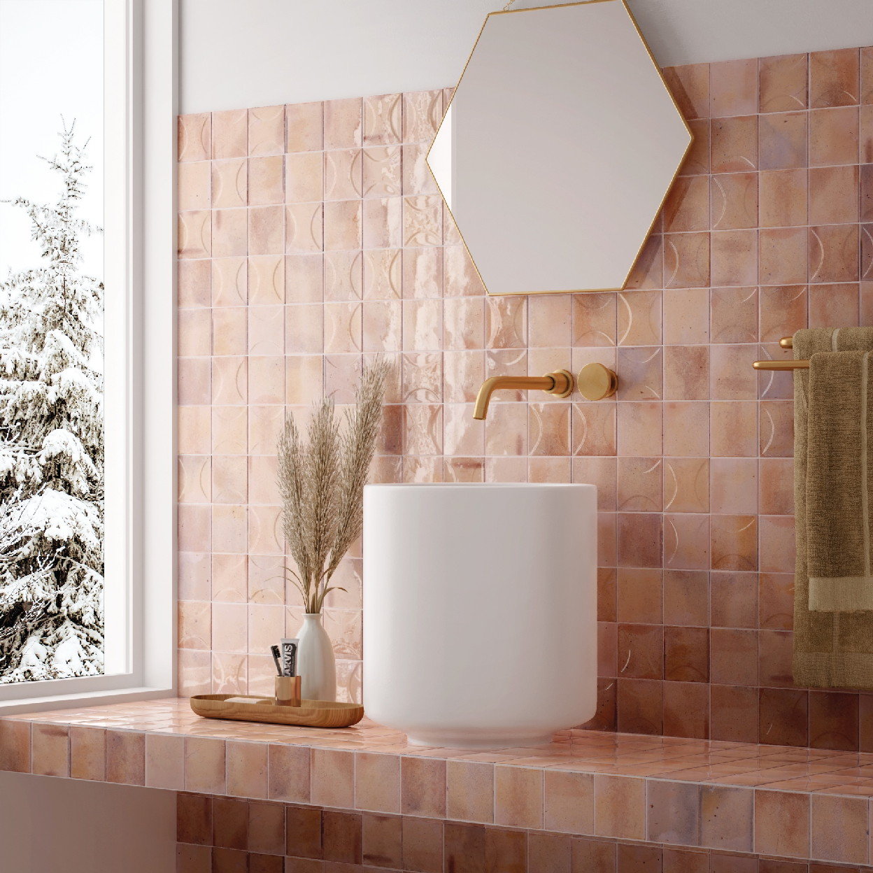 Керамическая плитка  EQUIPE HANOI ARCO PINK 10х10 EQ-5