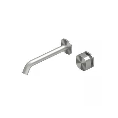 QuadroDesign SUPER 2211TAS Смеситель для раковины на 2 отв. из стены, цвет Brushed Stainless Steel