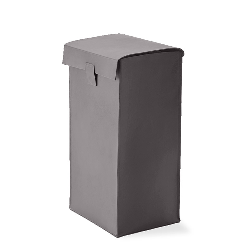 Decor Walther 0938893 NAPPA WB Корзина для белья с крышкой Натуральная кожа Nappa дымчато-серая