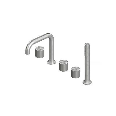 QuadroDesign STEREO 1695AS Смеситель на борт ванны, диаметр ручки 43, цвет Brushed Stainless Steel
